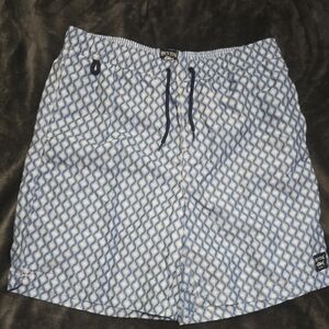 Stylish Blue Geometric Swim Trunks